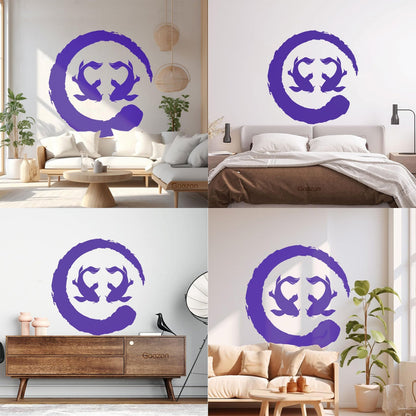 Two Koi Fish Asian Style Circle Enso Zen Symbol Vinyl Wall Decals Can Modify And Add Information