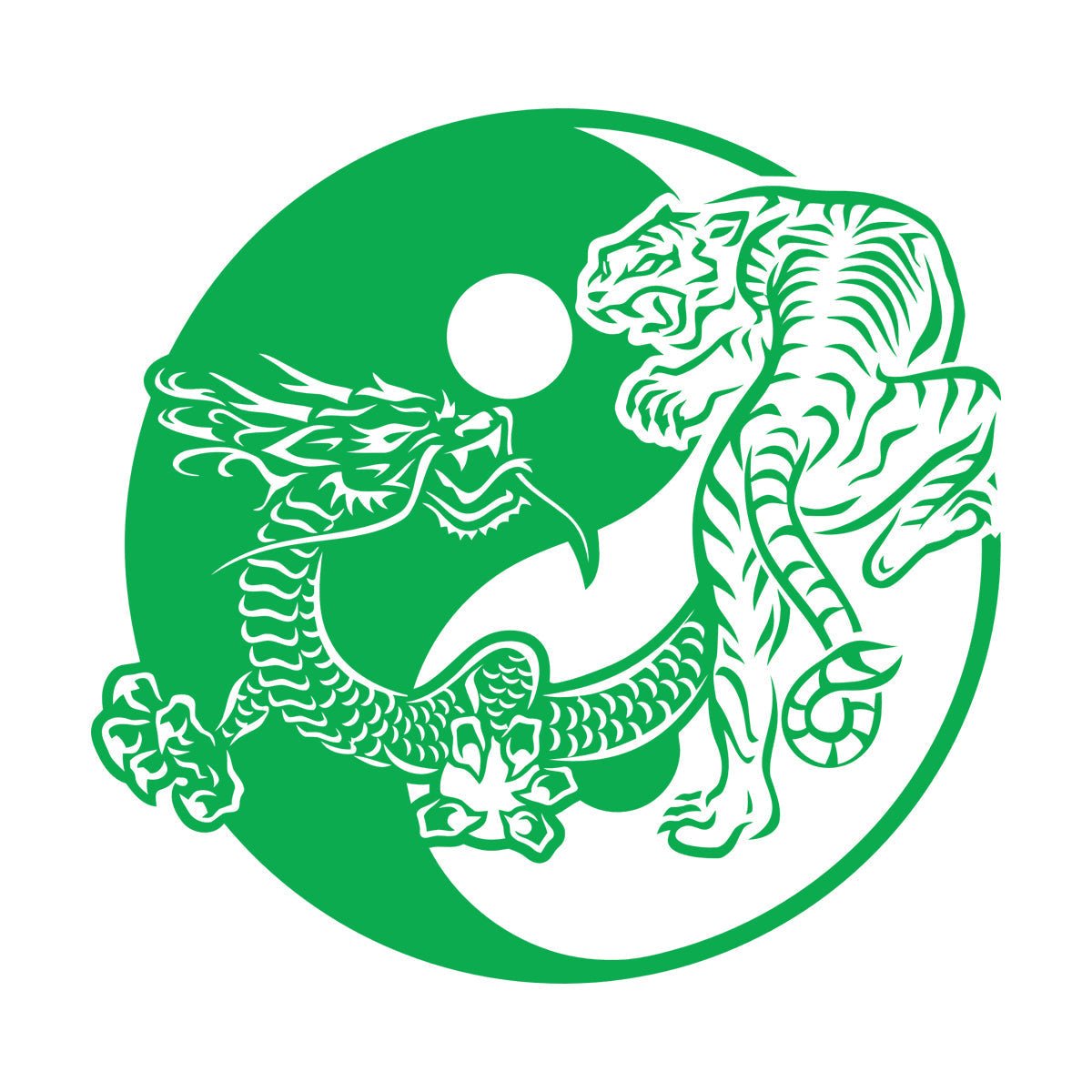 Fine Carving Stickers Yin Yagn Buddhism Tiger Dragon Asian Style Glass Stickers