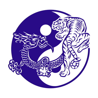 Fine Carving Stickers Yin Yagn Buddhism Tiger Dragon Asian Style Glass Stickers
