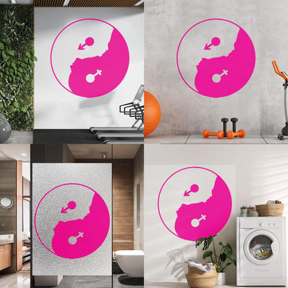Yin Yan Buddhism Woman Man Face Symbol Wall Stickers Store Decoration