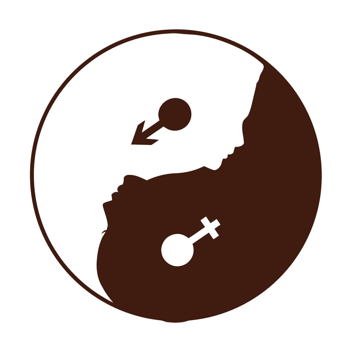 Yin Yan Buddhism Woman Man Face Symbol Wall Stickers Store Decoration