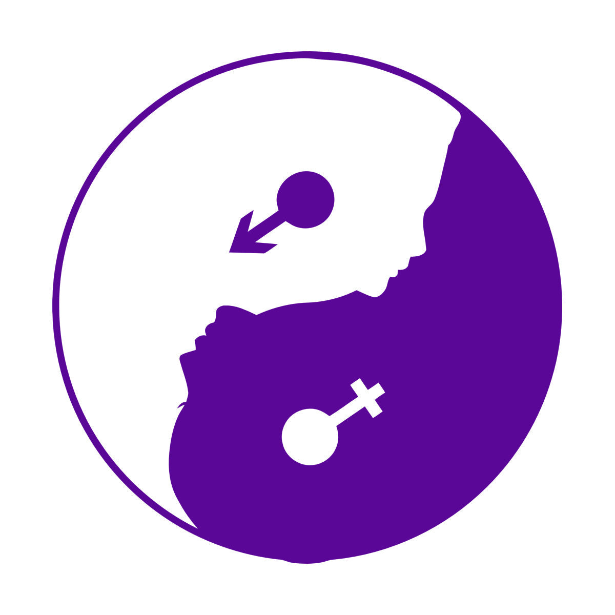 Yin Yan Buddhism Woman Man Face Symbol Wall Stickers Store Decoration