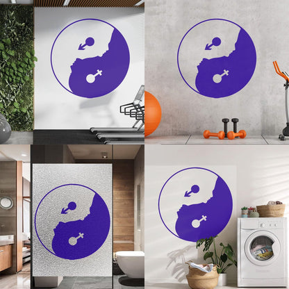 Yin Yan Buddhism Woman Man Face Symbol Wall Stickers Store Decoration