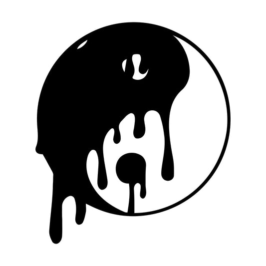 Vinyl Wall Stickers Yin Yang Symbol Buddhism Asian Style Art Mural Painting