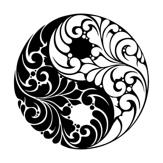 Mural And Wall Vinyl Decal Yin Yang Symbol Buddhism Religion Ornament Personalized Customization