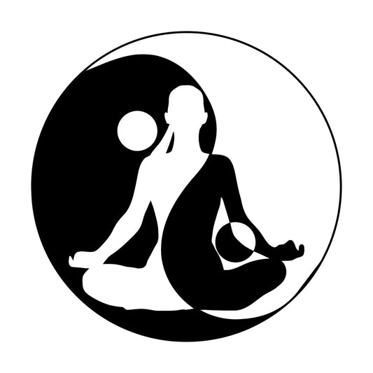 Wall Stickers Yin Yang Symbol Yoga Girl Pose Lotus Car Body Decoration