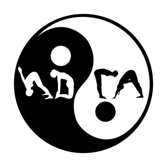 Vinyl Art Sticker Yin Yang Symbol Zen Gymnastics Yoga Asian Style Glass Stickers