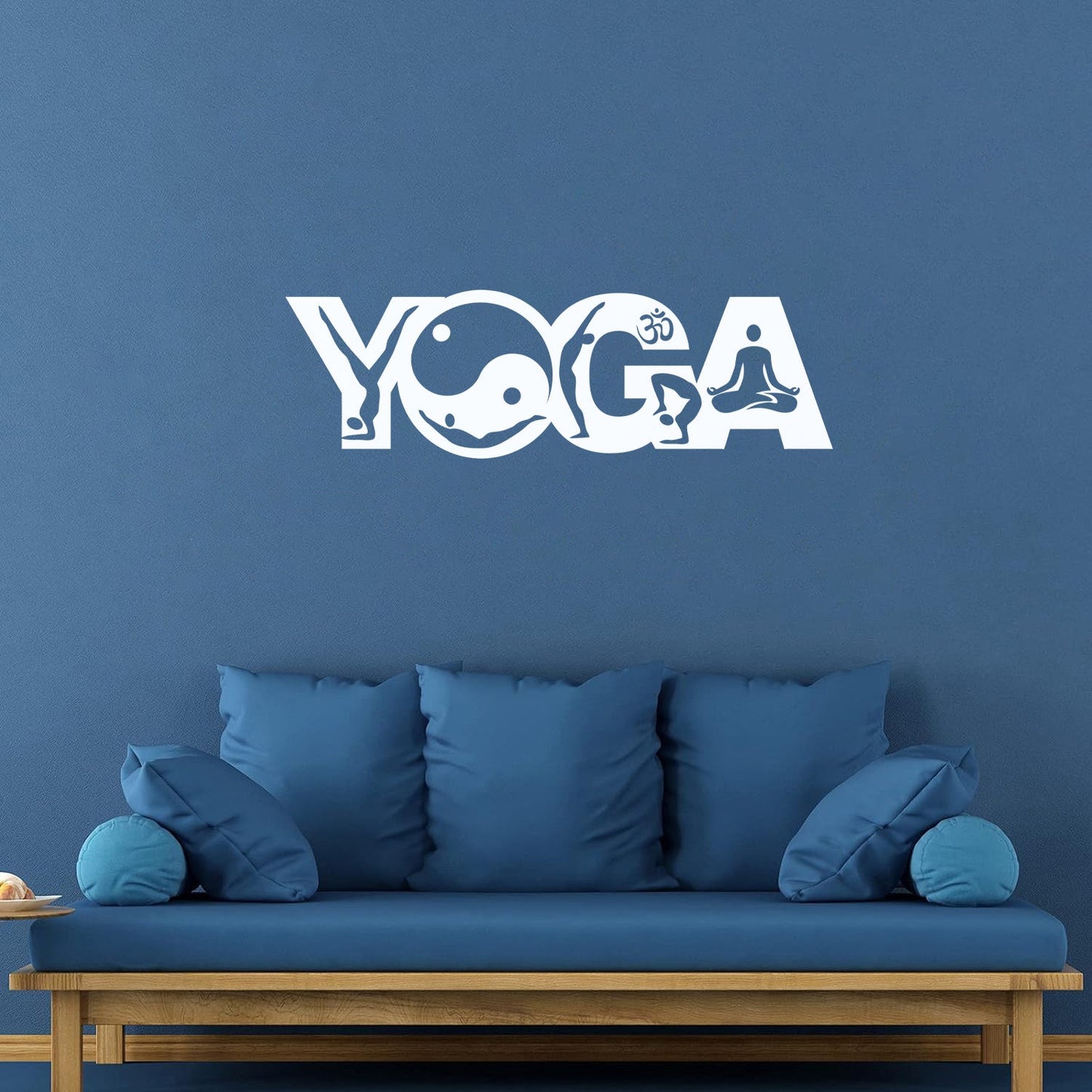 Wall Decals Paster Paper Yoga Studio Logo Yin Yang Meditation Pose Removable Without Leaving Glue