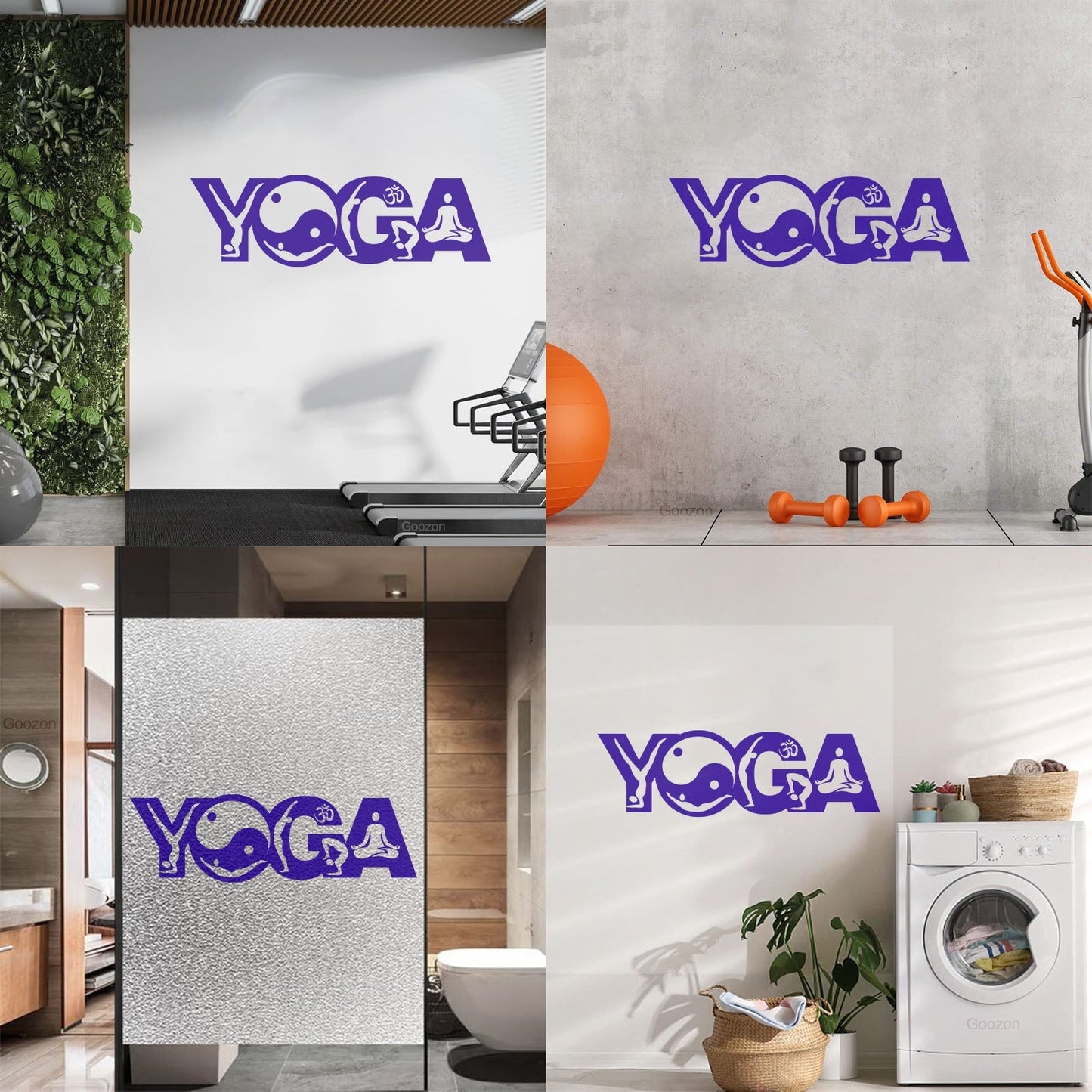 Wall Decals Paster Paper Yoga Studio Logo Yin Yang Meditation Pose Removable Without Leaving Glue