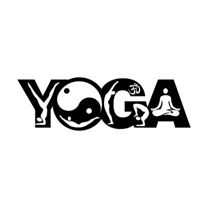 Wall Decals Paster Paper Yoga Studio Logo Yin Yang Meditation Pose Removable Without Leaving Glue