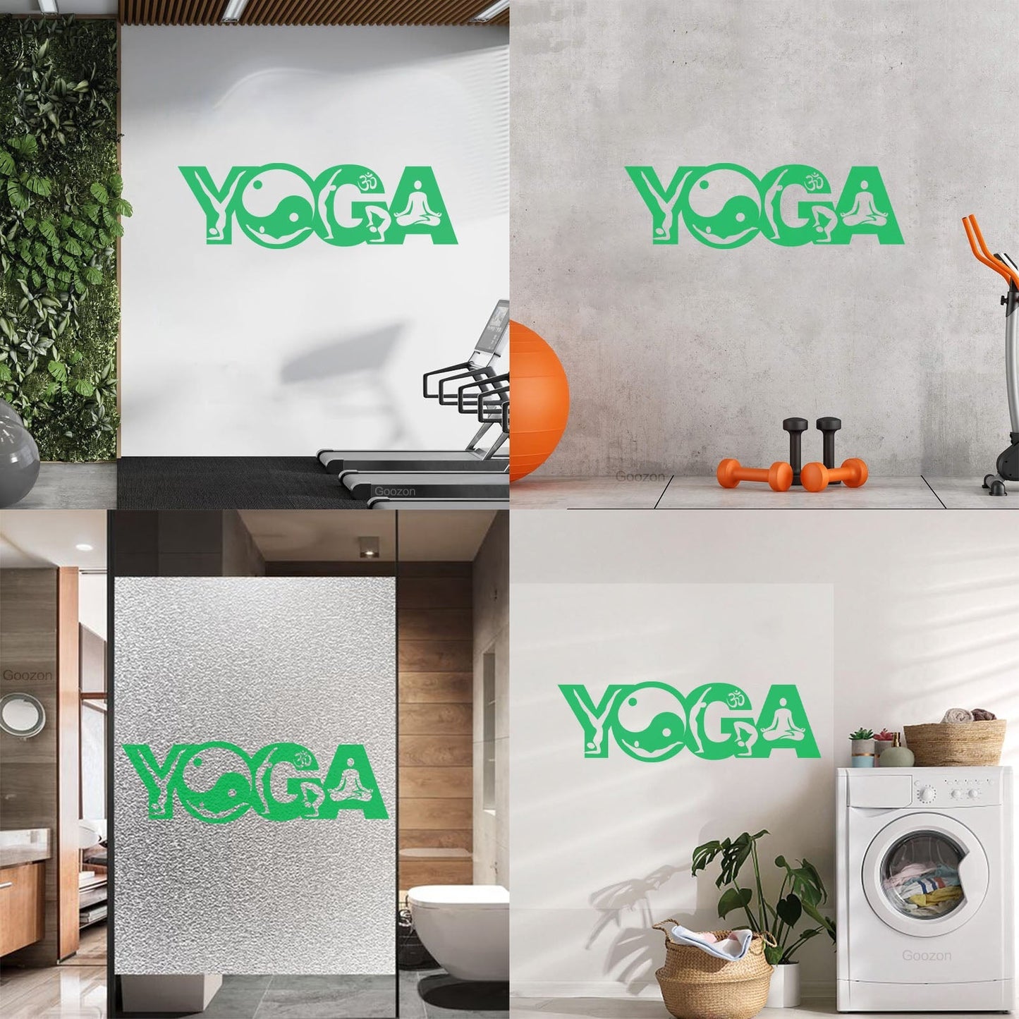 Wall Decals Paster Paper Yoga Studio Logo Yin Yang Meditation Pose Removable Without Leaving Glue