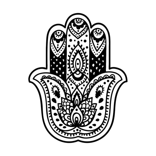 Mural And Wall Vinyl Decal Hamsa Hand Hindiuism Om Talisman Menhdi Do Not Damage The Wall Surface