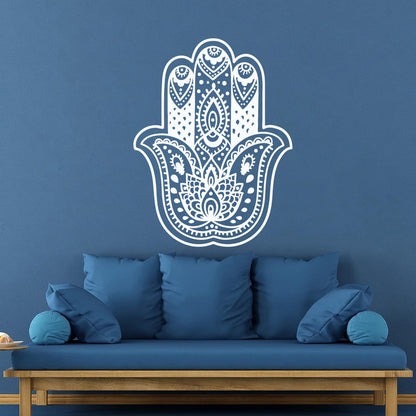 Mural And Wall Vinyl Decal Hamsa Hand Hindiuism Om Talisman Menhdi Do Not Damage The Wall Surface