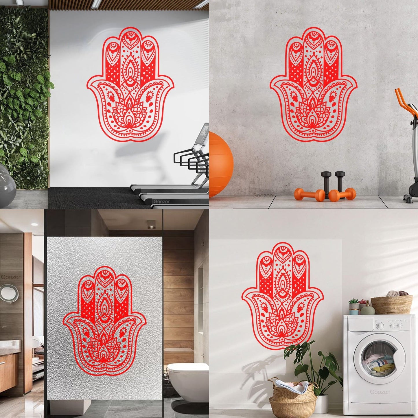 Mural And Wall Vinyl Decal Hamsa Hand Hindiuism Om Talisman Menhdi Do Not Damage The Wall Surface