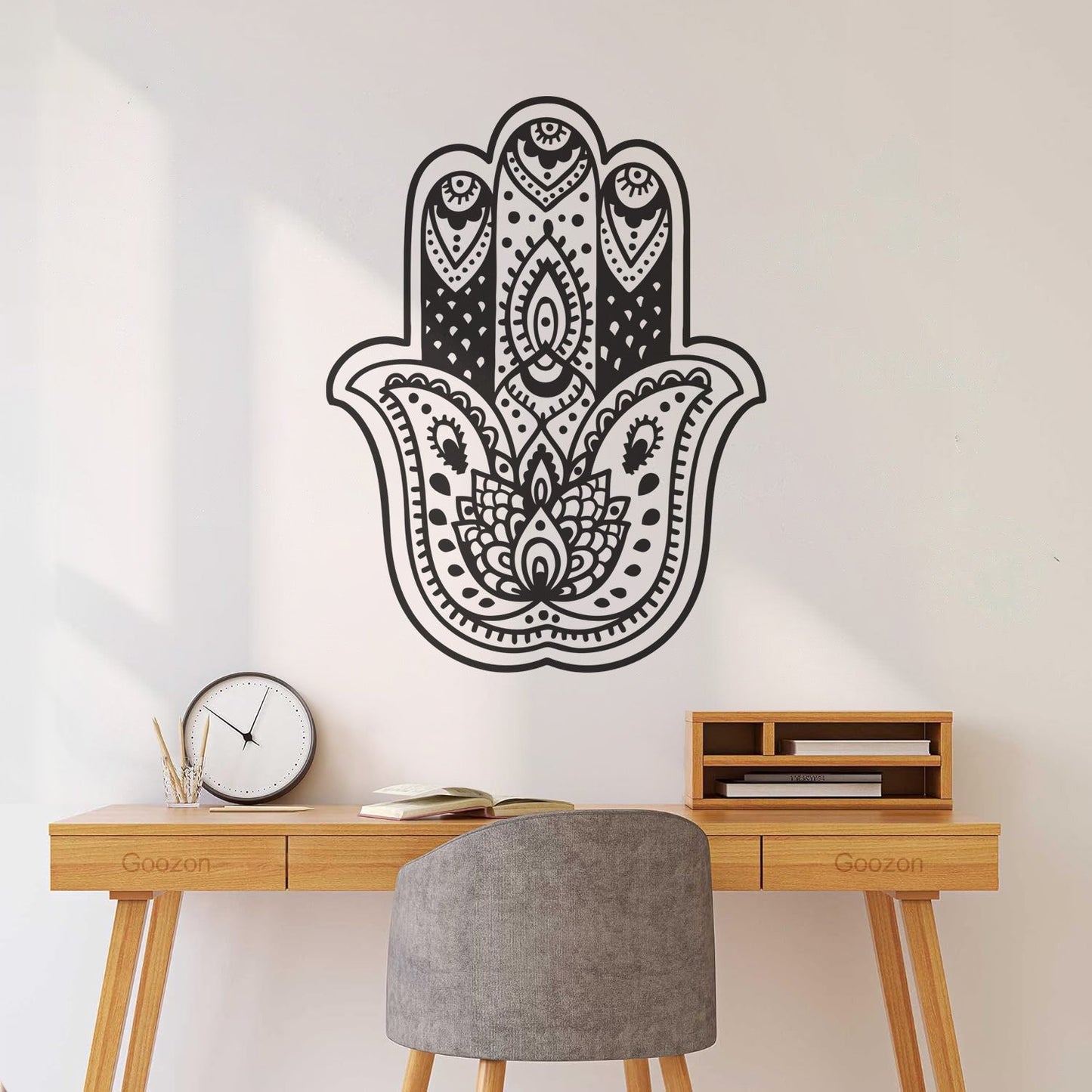 Mural And Wall Vinyl Decal Hamsa Hand Hindiuism Om Talisman Menhdi Do Not Damage The Wall Surface