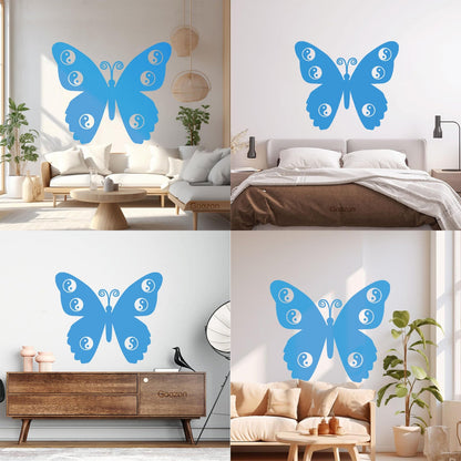 Zen Butterfly Yin Yang Yoga Meditation Room Wall Stickers Paster Paper Multi Color Selection