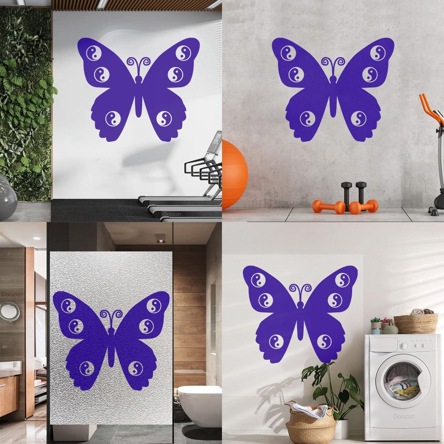 Zen Butterfly Yin Yang Yoga Meditation Room Wall Stickers Paster Paper Multi Color Selection