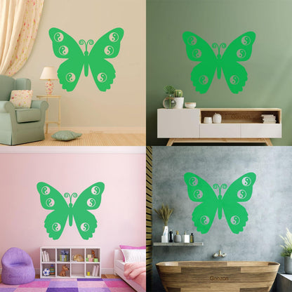 Zen Butterfly Yin Yang Yoga Meditation Room Wall Stickers Paster Paper Multi Color Selection