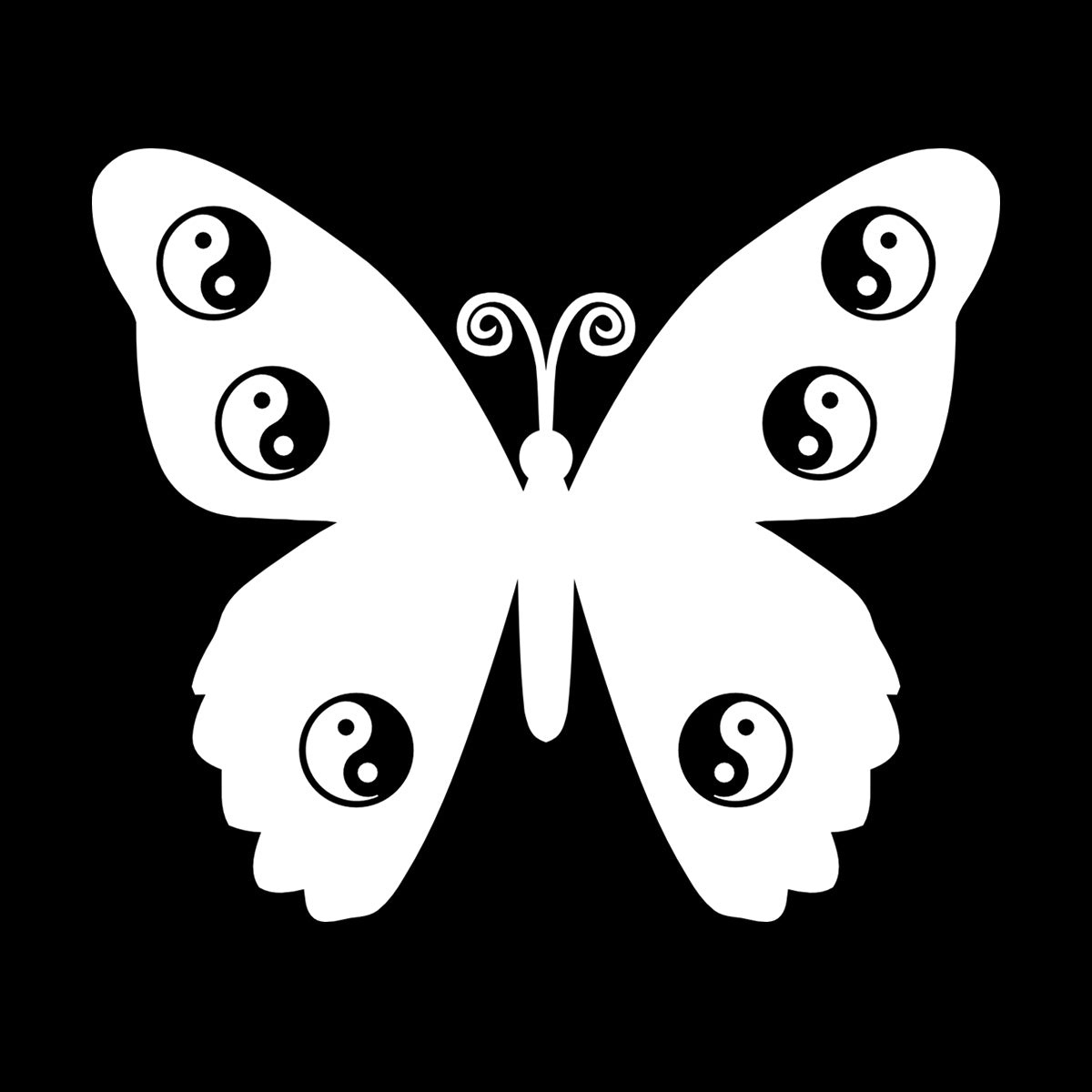 Zen Butterfly Yin Yang Yoga Meditation Room Wall Stickers Paster Paper Multi Color Selection