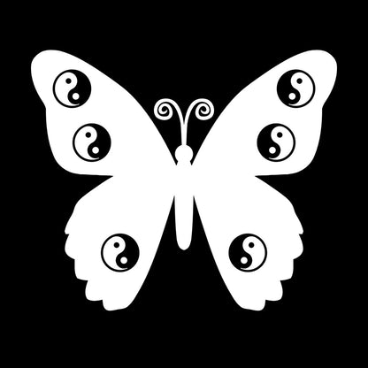 Zen Butterfly Yin Yang Yoga Meditation Room Wall Stickers Paster Paper Multi Color Selection