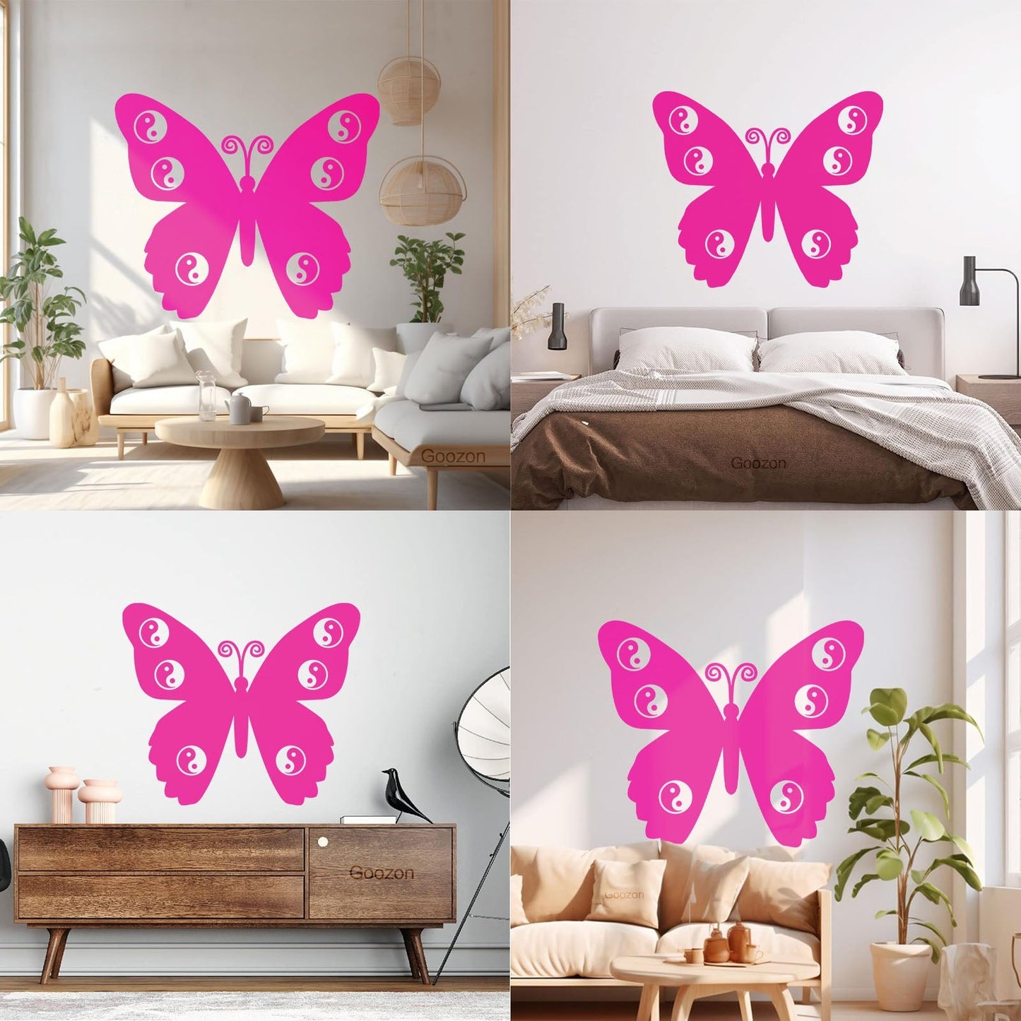 Zen Butterfly Yin Yang Yoga Meditation Room Wall Stickers Paster Paper Multi Color Selection