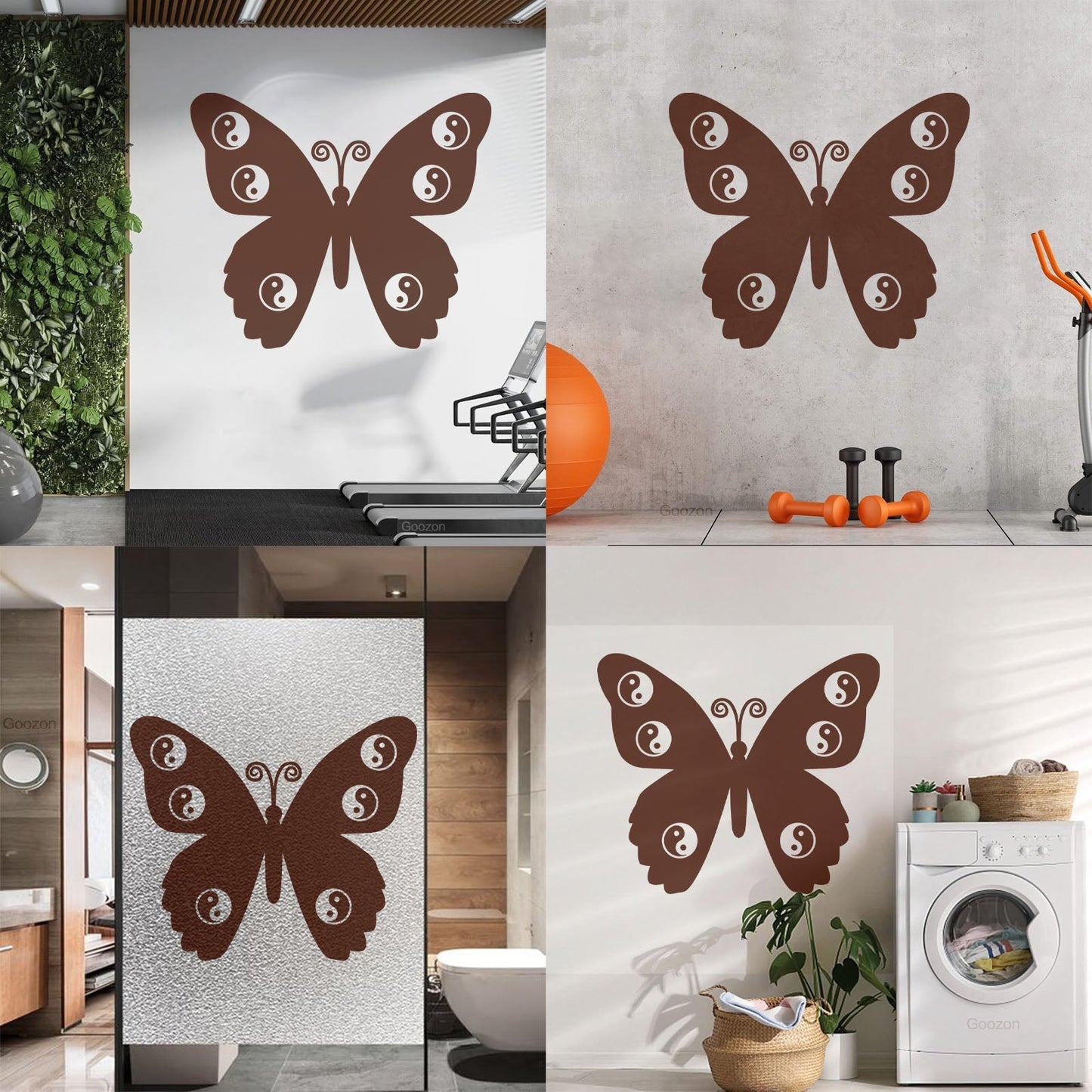 Zen Butterfly Yin Yang Yoga Meditation Room Wall Stickers Paster Paper Multi Color Selection