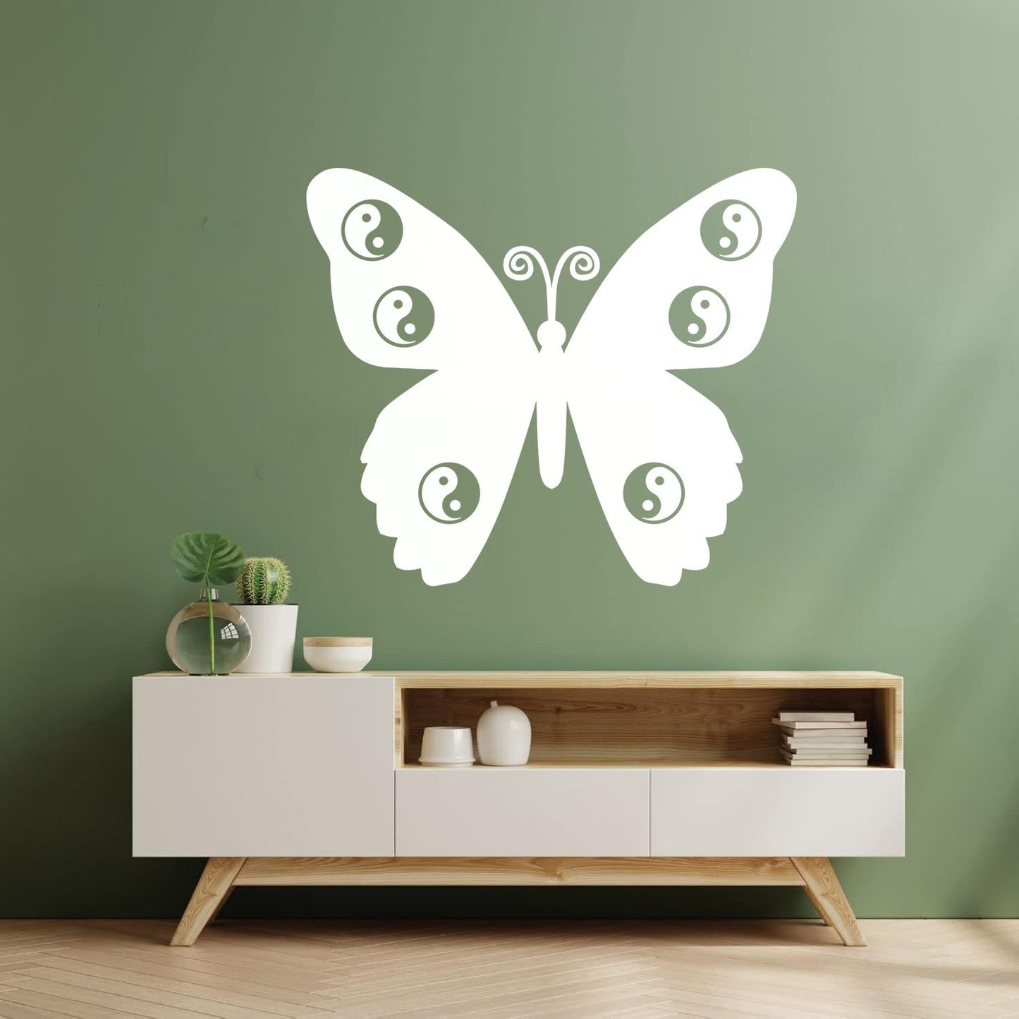 Zen Butterfly Yin Yang Yoga Meditation Room Wall Stickers Paster Paper Multi Color Selection