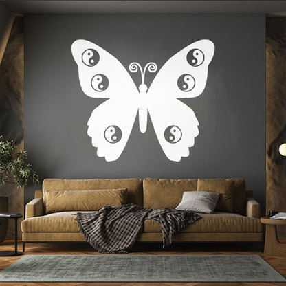 Zen Butterfly Yin Yang Yoga Meditation Room Wall Stickers Paster Paper Multi Color Selection
