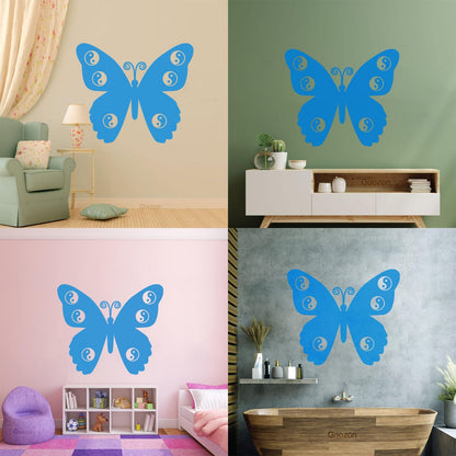 Zen Butterfly Yin Yang Yoga Meditation Room Wall Stickers Paster Paper Multi Color Selection