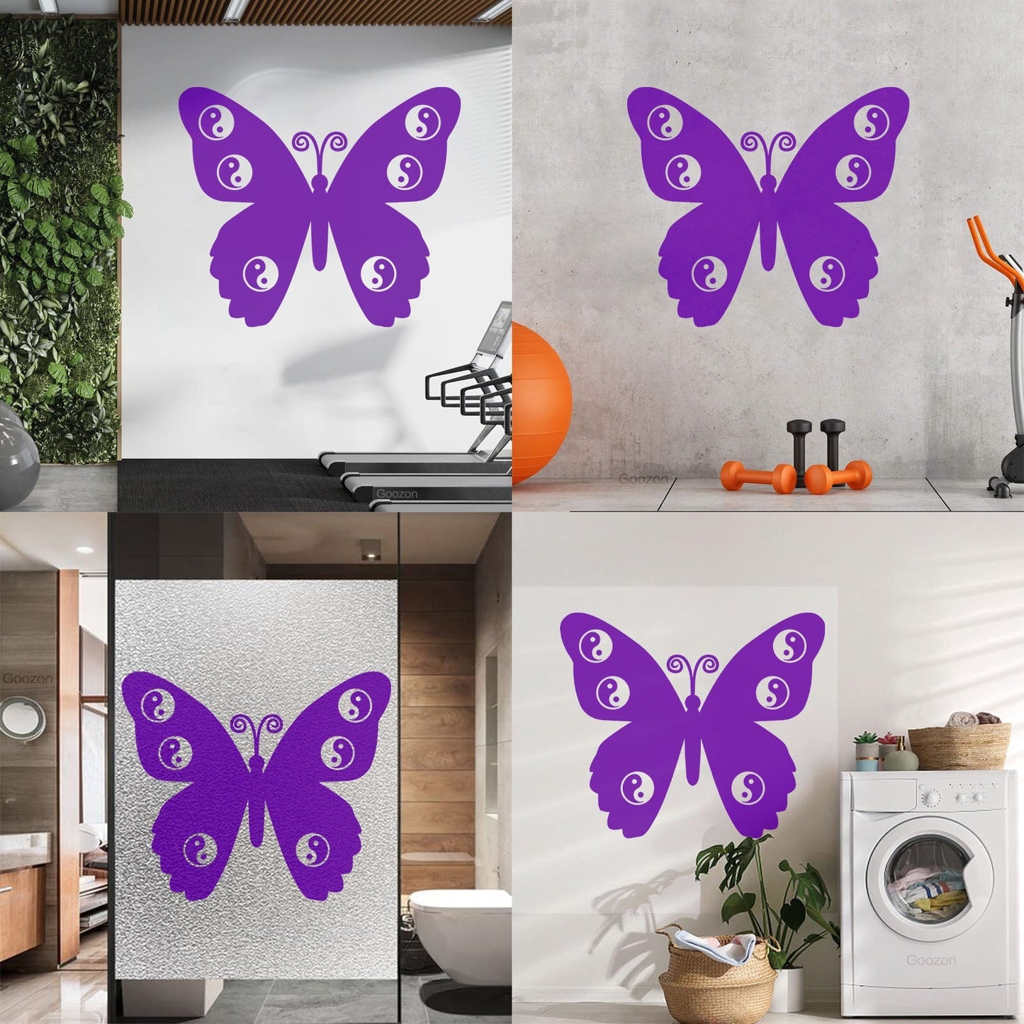 Zen Butterfly Yin Yang Yoga Meditation Room Wall Stickers Paster Paper Multi Color Selection