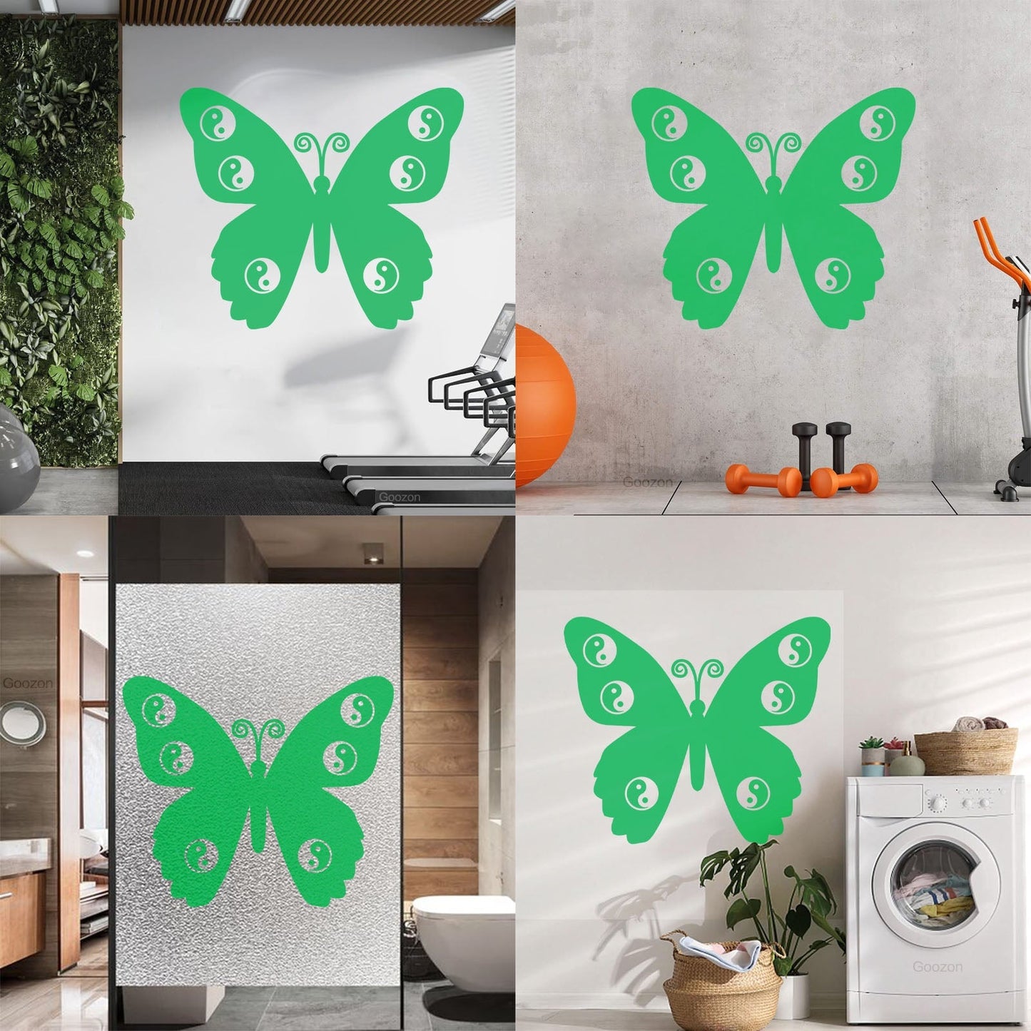 Zen Butterfly Yin Yang Yoga Meditation Room Wall Stickers Paster Paper Multi Color Selection