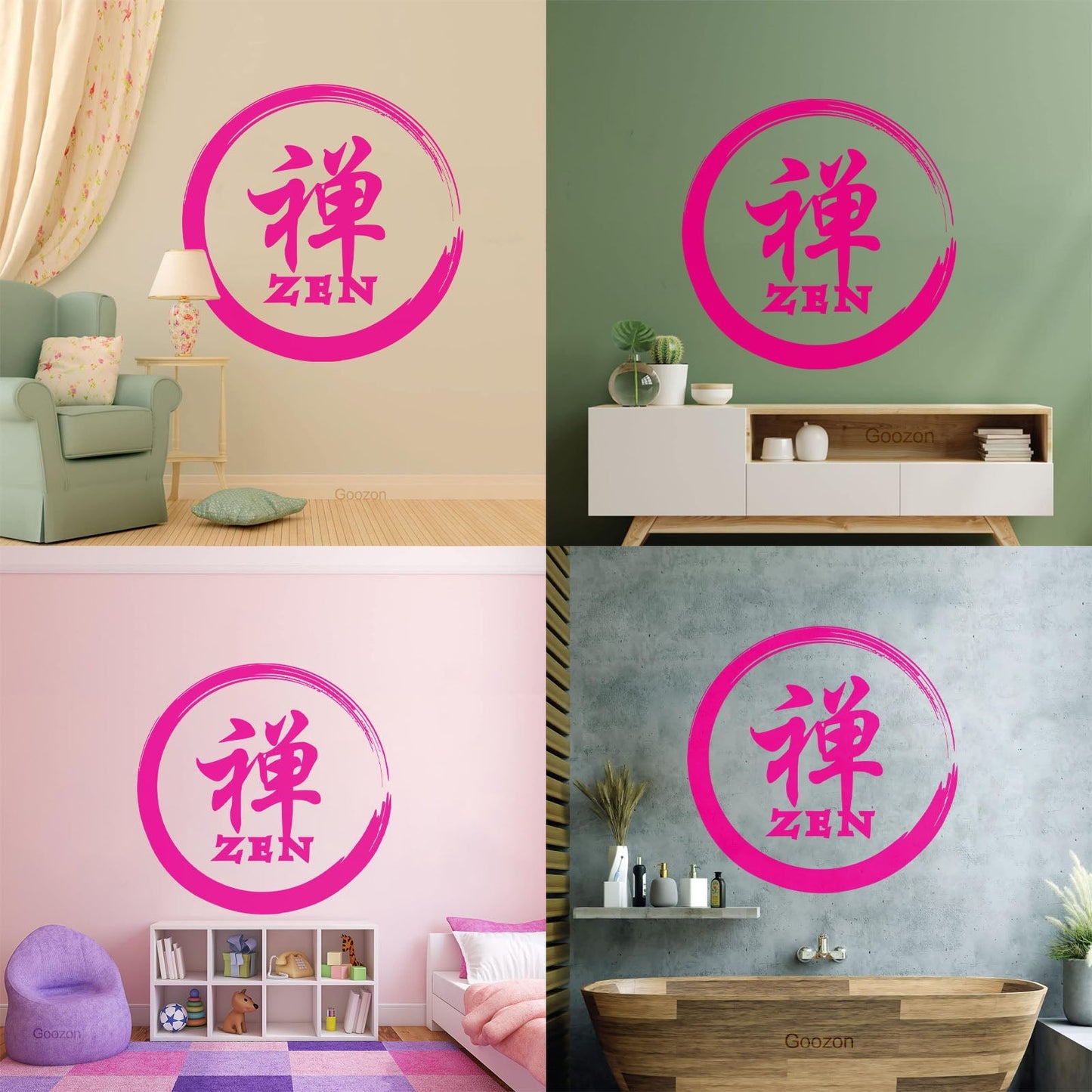 Engraving Stickers Zen Enso Circle Calligraphy Hieroglyph Asian It Won'T Fall Off