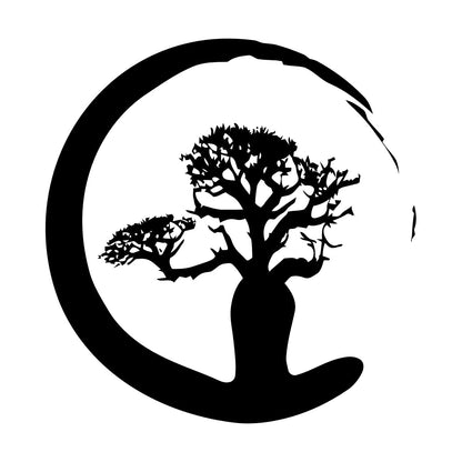Vinyl Wall Stickers Zen Tree Meditation Enso Circle Buddhism Car Body Decoration