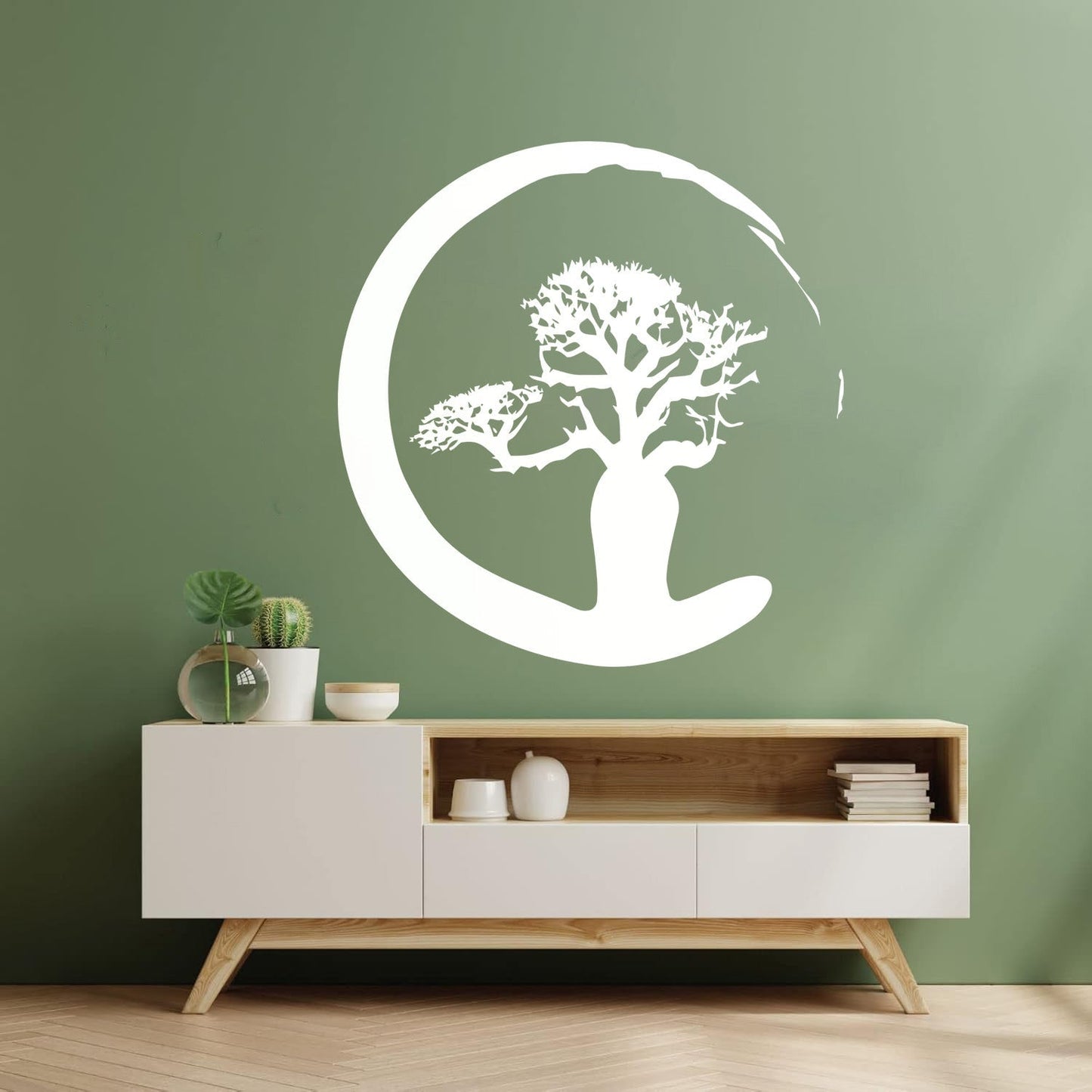 Vinyl Wall Stickers Zen Tree Meditation Enso Circle Buddhism Car Body Decoration