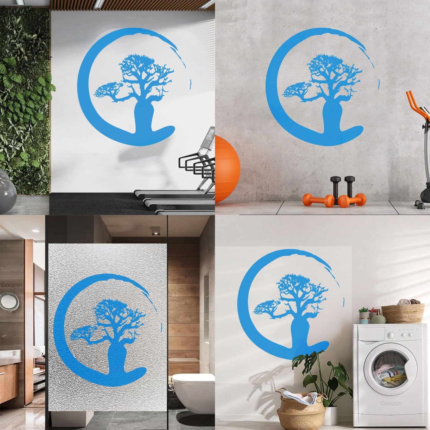 Vinyl Wall Stickers Zen Tree Meditation Enso Circle Buddhism Car Body Decoration