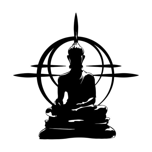 Fine Carving Decals Buddha Chakra Mandala Mantra Chakra Meditation Equipped With Transfer Film Kit