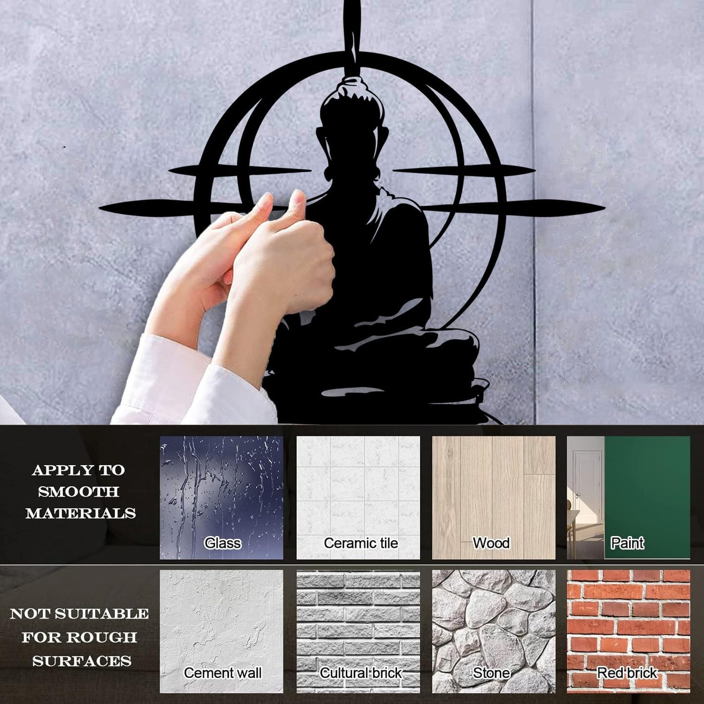 Fine Carving Decals Buddha Chakra Mandala Mantra Chakra Meditation Equipped With Transfer Film Kit