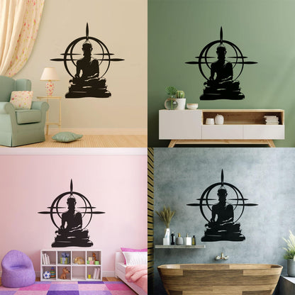 Fine Carving Decals Buddha Chakra Mandala Mantra Chakra Meditation Equipped With Transfer Film Kit