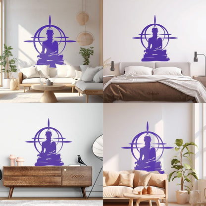 Fine Carving Decals Buddha Chakra Mandala Mantra Chakra Meditation Equipped With Transfer Film Kit