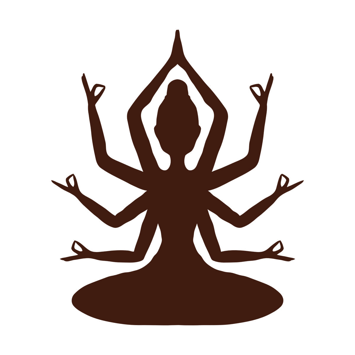 Hindu God With Many Hands Engraving Decals Car Body Decoration