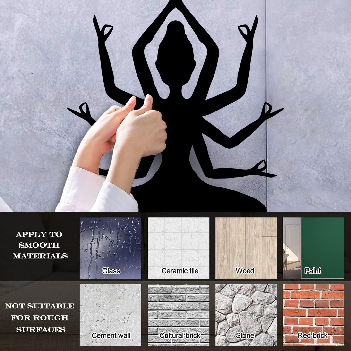 Hindu God With Many Hands Engraving Decals Car Body Decoration