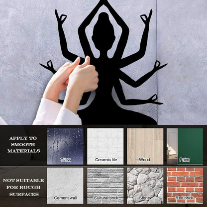 Hindu God With Many Hands Engraving Decals Car Body Decoration