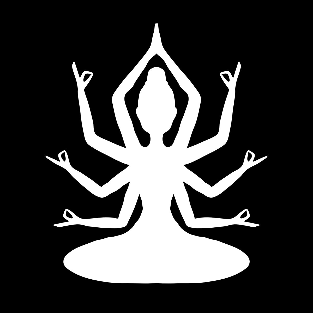 Hindu God With Many Hands Engraving Decals Car Body Decoration