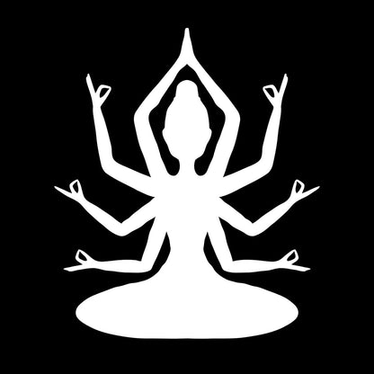 Hindu God With Many Hands Engraving Decals Car Body Decoration