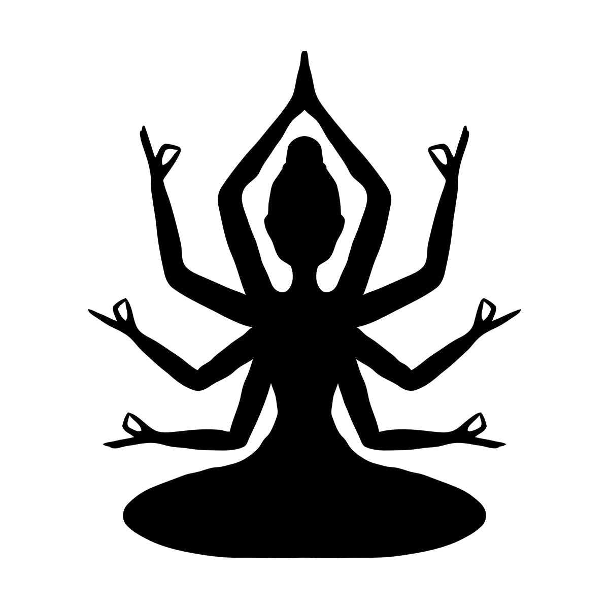 Hindu God With Many Hands Engraving Decals Car Body Decoration