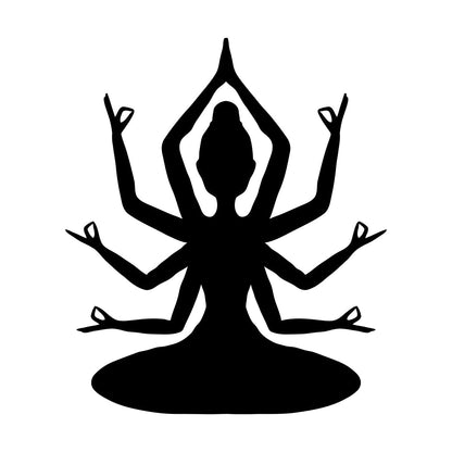 Hindu God With Many Hands Engraving Decals Car Body Decoration