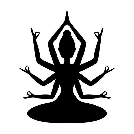 Hindu God With Many Hands Engraving Decals Car Body Decoration