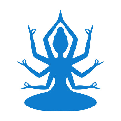 Hindu God With Many Hands Engraving Decals Car Body Decoration