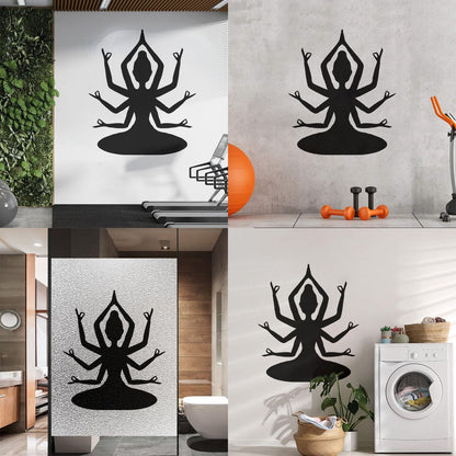 Hindu God With Many Hands Engraving Decals Car Body Decoration