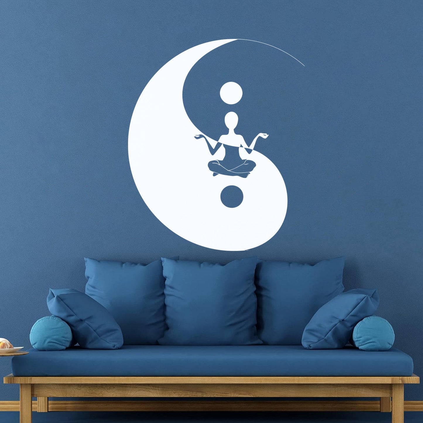 Fine Carving Decals Yin Yang Symbol Sitting Yoga Circle Store Decoration